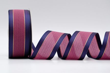 Pink and Blue Two Tone Satin and Gold Lining Ribbon_K1773-296